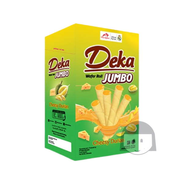 Deka Wafer Roll Jumbo Cheesy Durian 14 gr, 20 pcs Sweet Snacks
