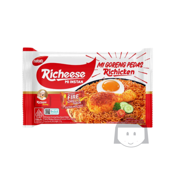 Nabati Richeese Mi Instan Mi Goreng Pedas Richicken Pedas 77 gr Clearance Sale