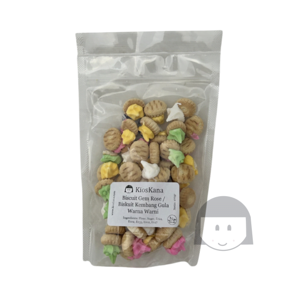 KiosKana Biscuit Gem Rose / Biskuit Kembang Gula Warna Warni 100 gr Sweet Snacks