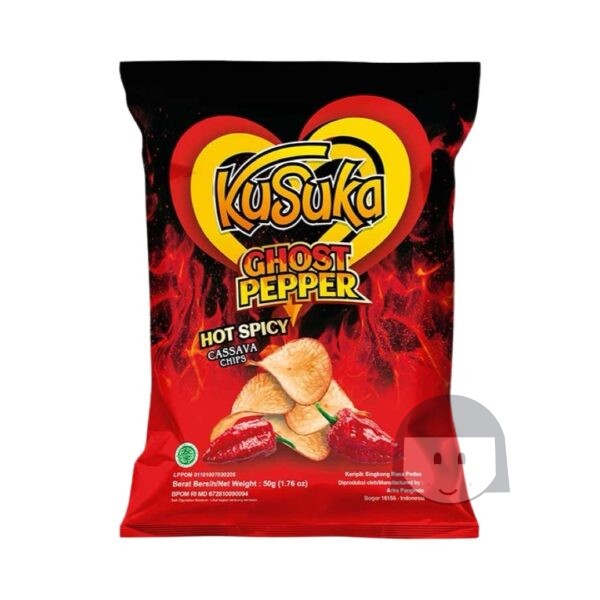 Kusuka Hot & Spicy Cassava Chips Ghost Pepper 50 gr Savory Snacks