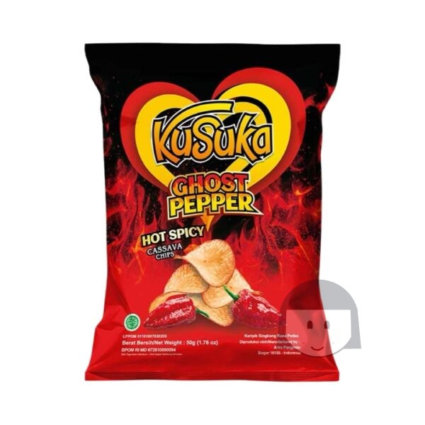 Kusuka Hot & Spicy Cassava Chips Ghost Pepper 50 gr Exp. 01-08-2025