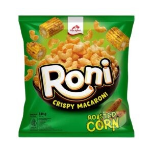 Dua Kelinci Roni Krokante Macaroni Geroosterde Maïs 140 gr Hartige Snacks