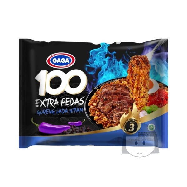Gaga Mie Extra Pedas Goreng Lada Hitam 85 gr Exp. 14-12-2025
