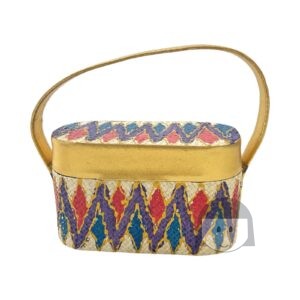 KiosKana Tas Keben Anyaman Bambu Putih Warna 18 cm
