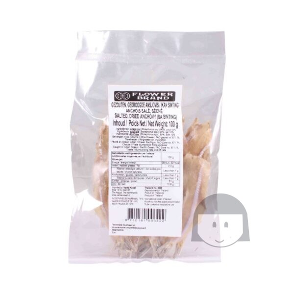 Flowerbrand Salted Dried Anchovy / Ikan Sinting / Ikan Asin Tipis 100 gr