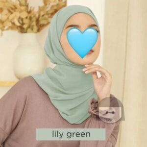 Preloved Hijab Instant Pashmina Lime Green Colour