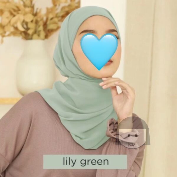 Preloved Hijab Instant Pashmina Lime Green Colour