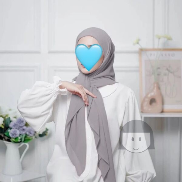 Hijab Instant Triangle Silver Grey Colour