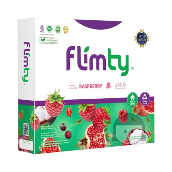 Flimty Minuman Serbuk Rasa Raspberry 240 gr 16 sachet x 15 gr