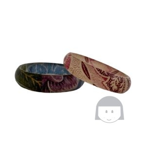 Preloved Gelang Motif Batik Merah & Biru 2 pcs