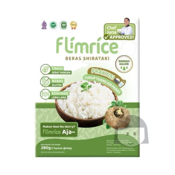 Flimrice Beras Shirataki 280 gr, 7 sachets x 40 gr