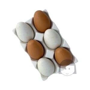 Dille Kamille Egg Holder + 6 Wooden Eggs Non Food