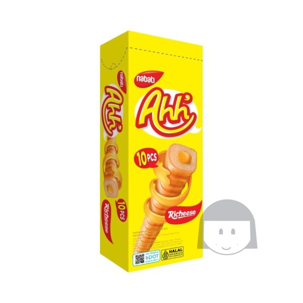 Nabati Ahh Richeese Makanan Ringan Ekstrudat Salut Krim Keju 10 pcs, 30 gr Exp. 07-10-2025