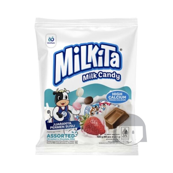Milkita Assorted Milk Candy, Strawberry, Melon 105 gr
